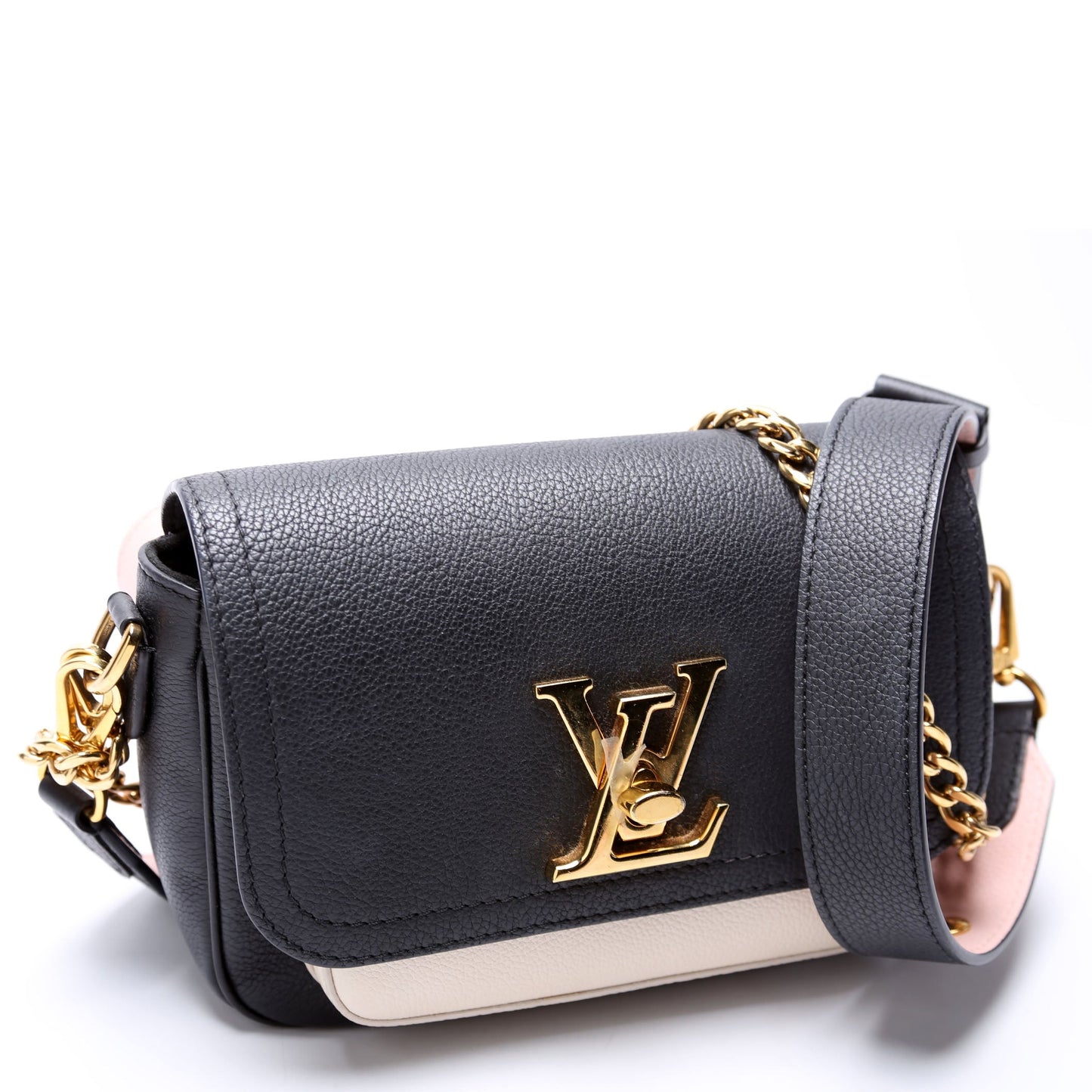 Louis Vuitton Lockme Tender Supple Calf Black Cream Handbag