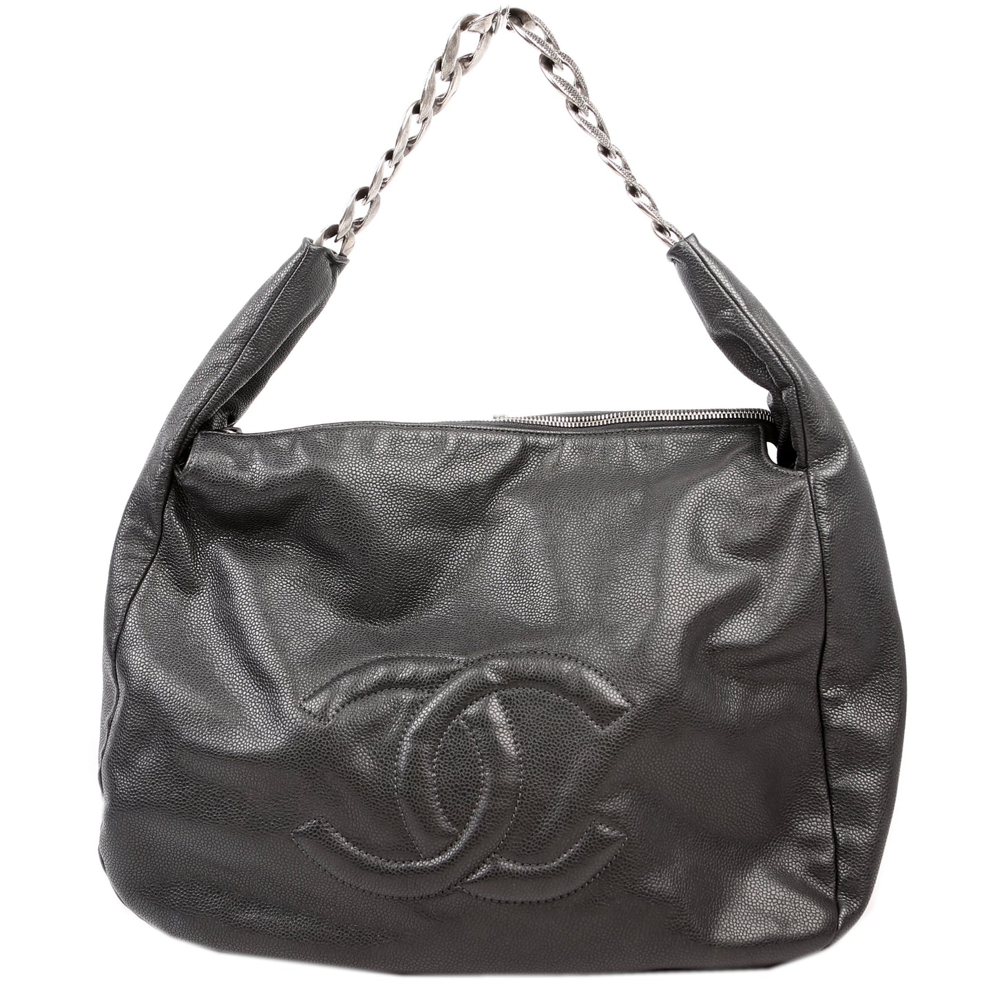 Chanel 31 Caviar Hobo Grey Shoulder Bag