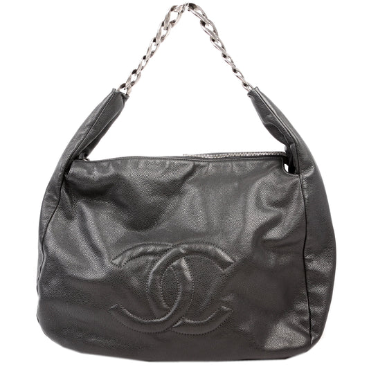 Chanel 31 Caviar Hobo Grey Shoulder Bag