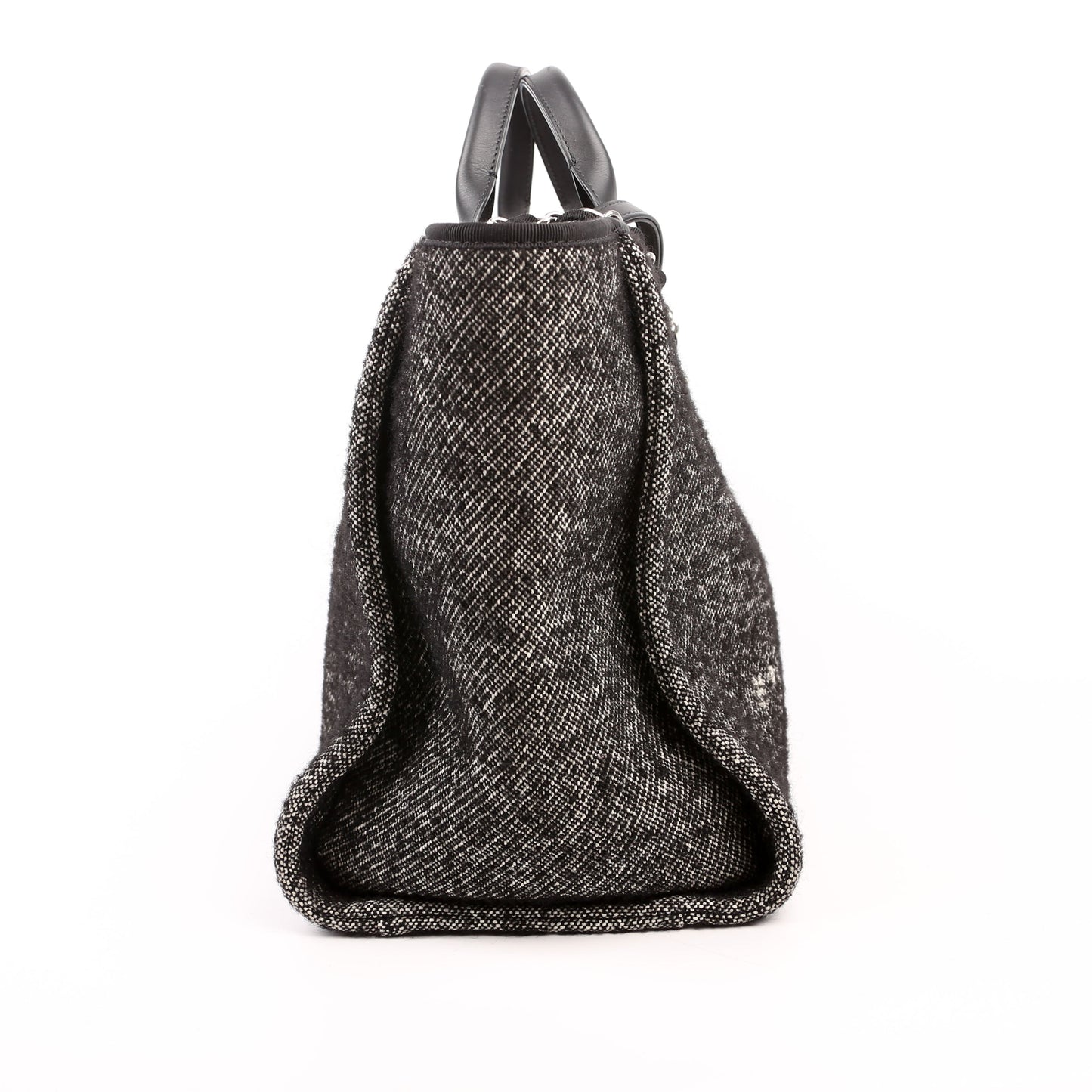 Chanel Deauville Mixed Fibers Black Handbag