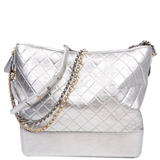 Chanel Gabrielle Hobo Silver Shoulder Bag