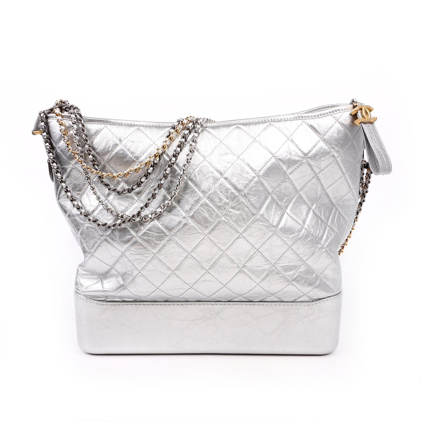 Chanel Gabrielle Hobo Silver Shoulder Bag