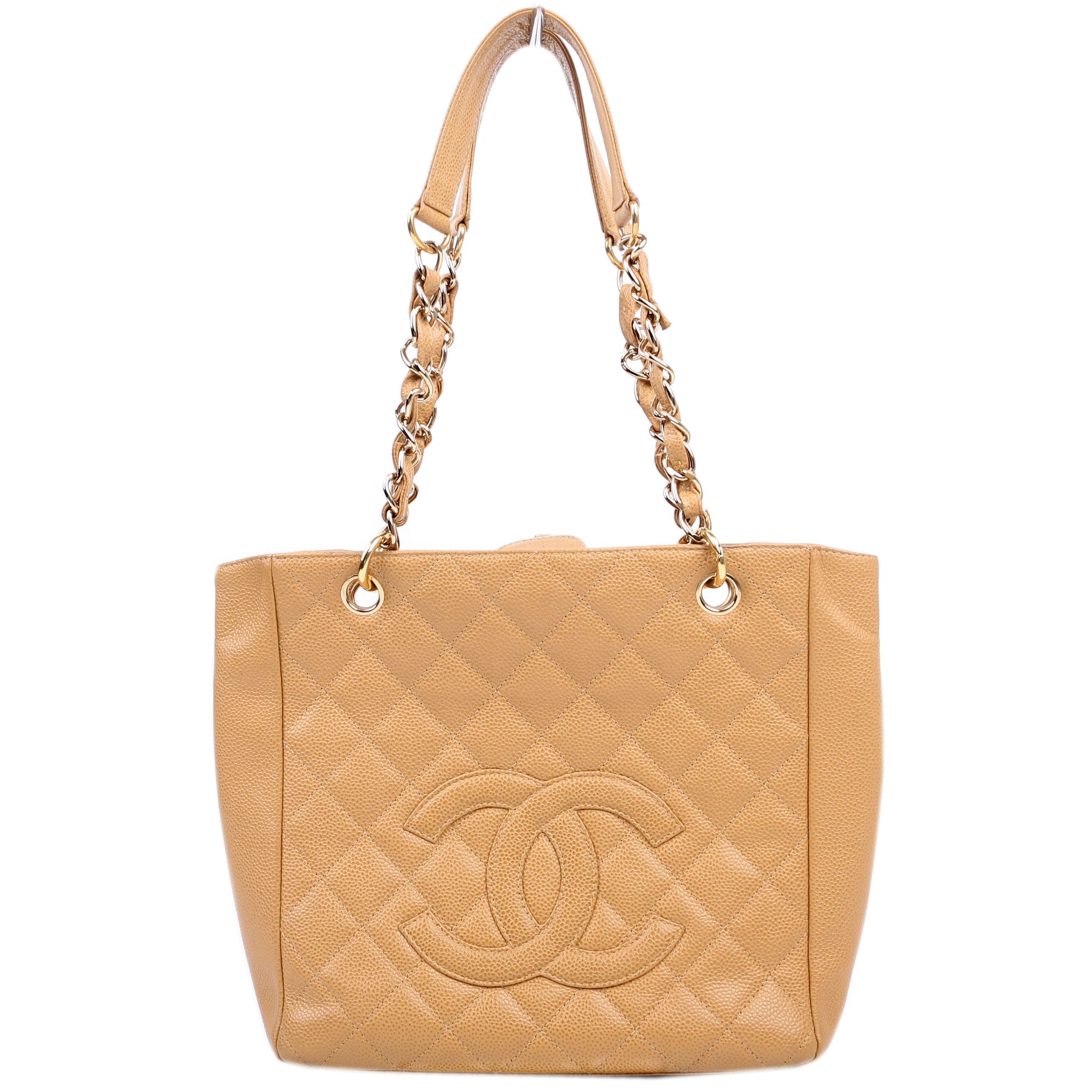 Chanel Petite Shopping Tan Tote Bag