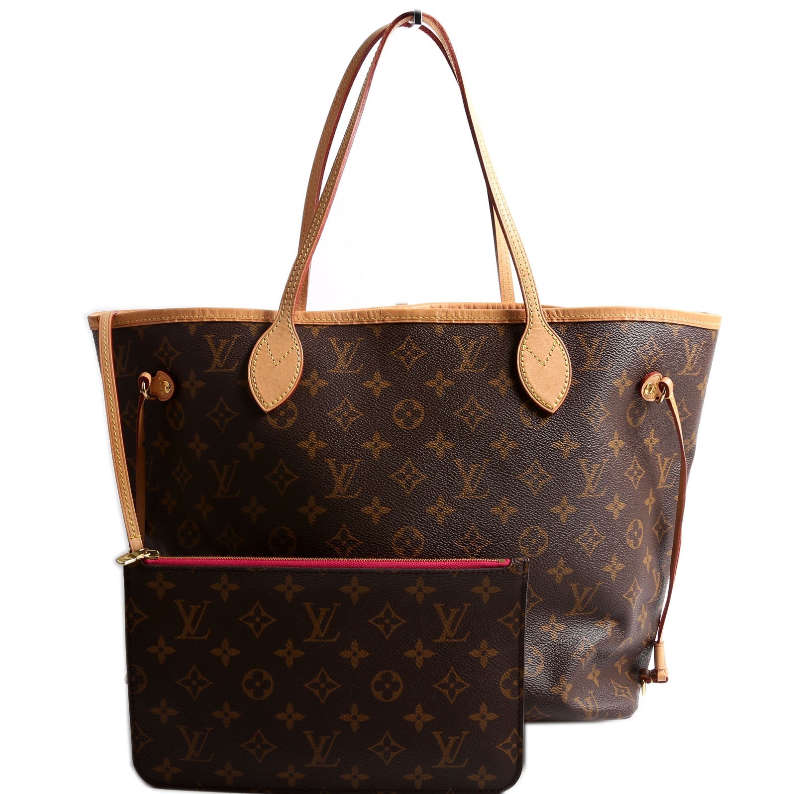 Louis Vuitton Neverfull MM Berry Monogram Brown Wallet Case