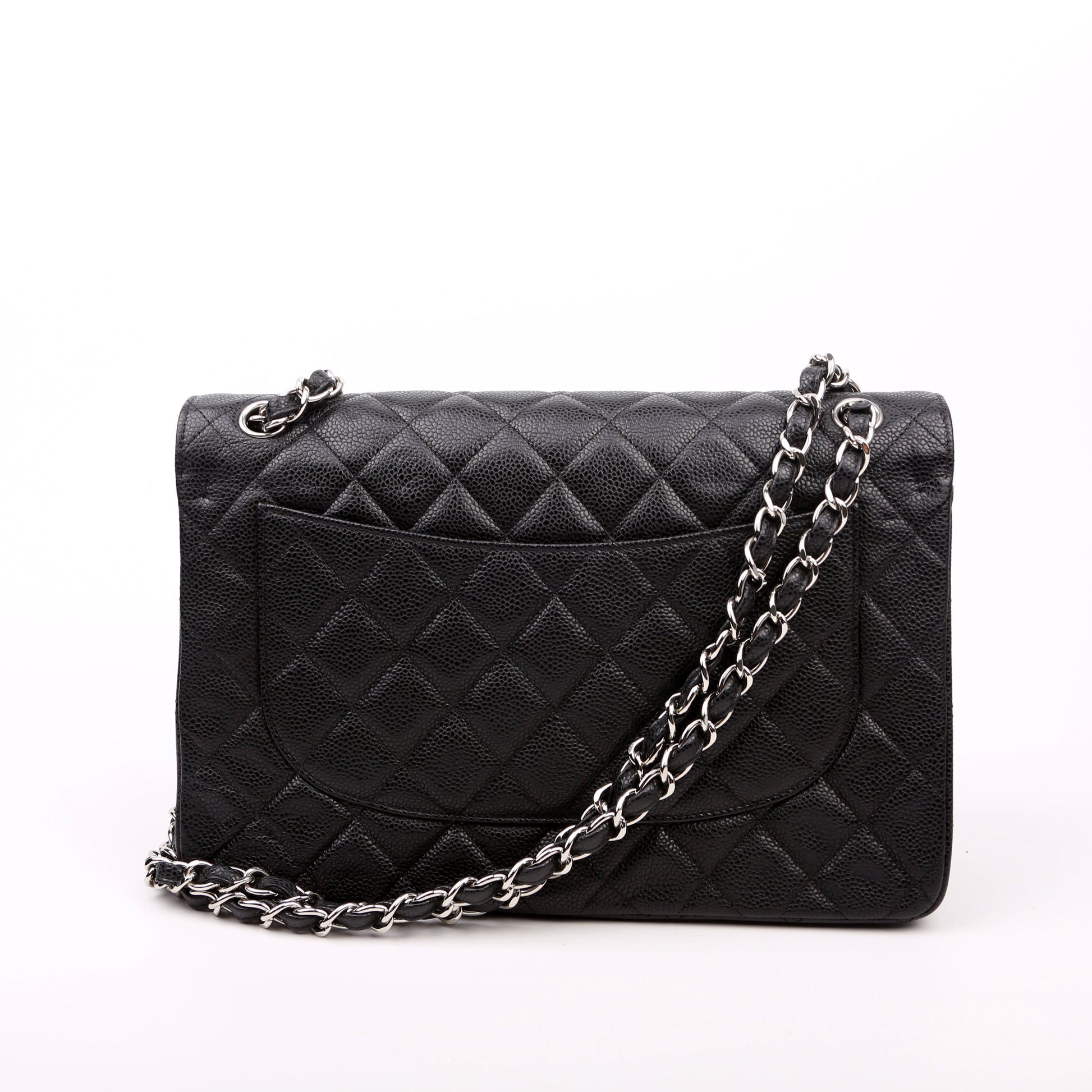 Chanel Classic Flap Jumbo Caviar 14-16M Black Handbag