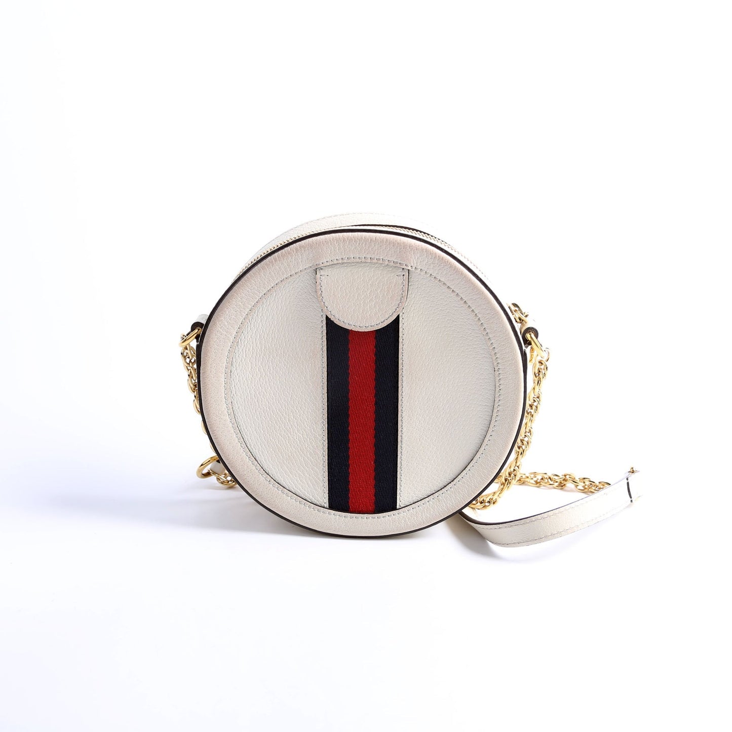 Gucci Ophidia Round Leather White Small Crossbody Bag