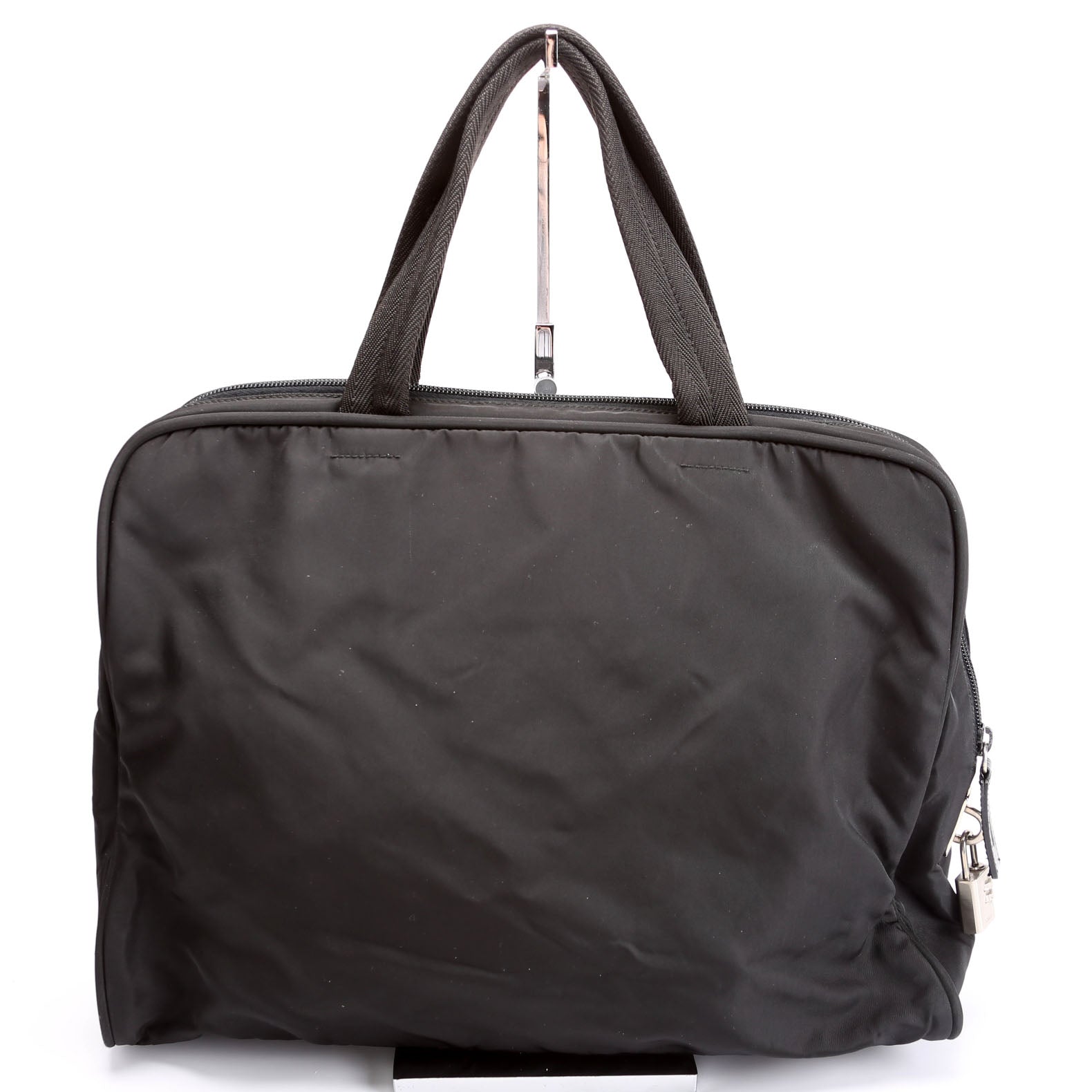 Prada Top Handle Bag Nylon Black Travel Bag