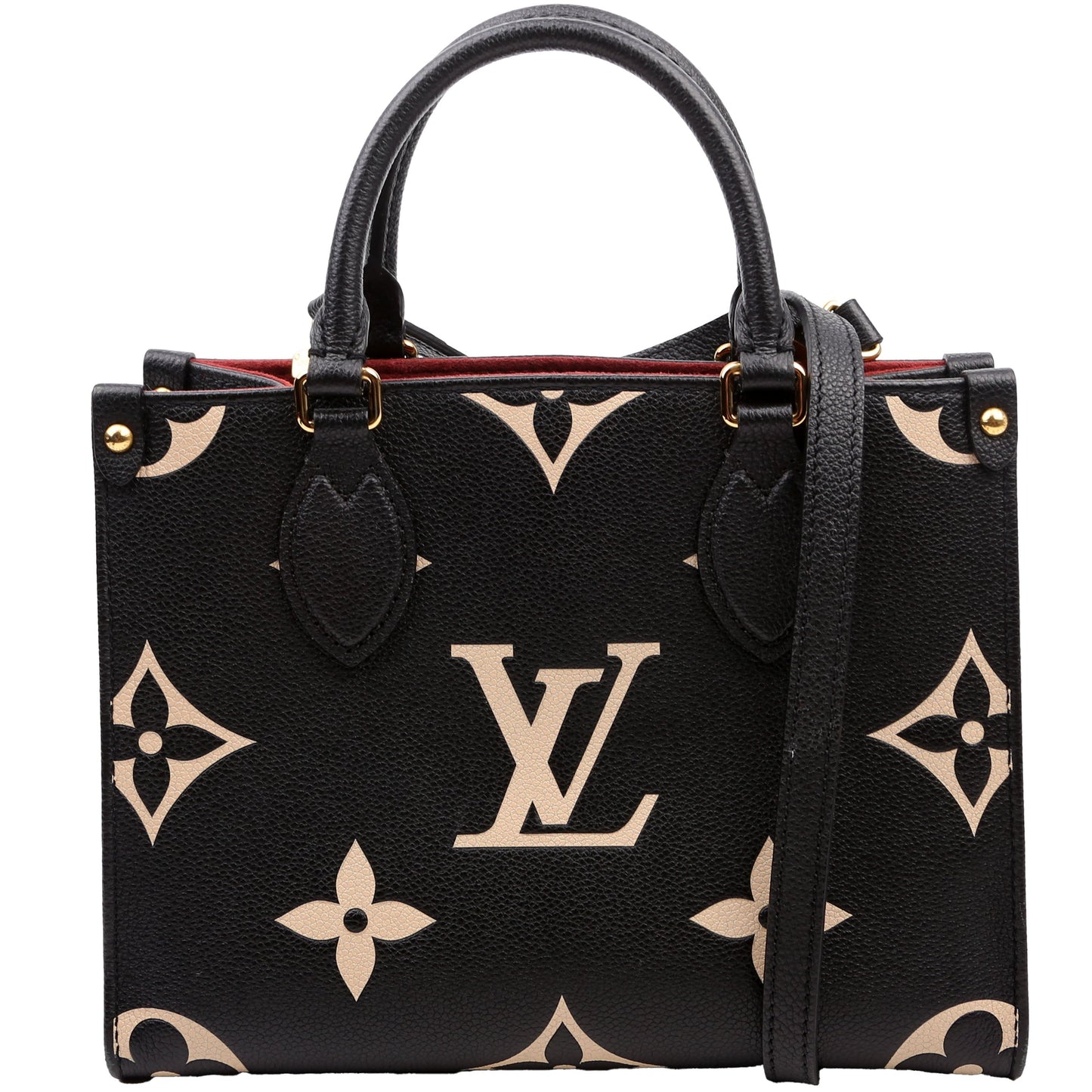 Louis Vuitton ONTHEGO PM Bicolor Cream Empreinte Black Handbag