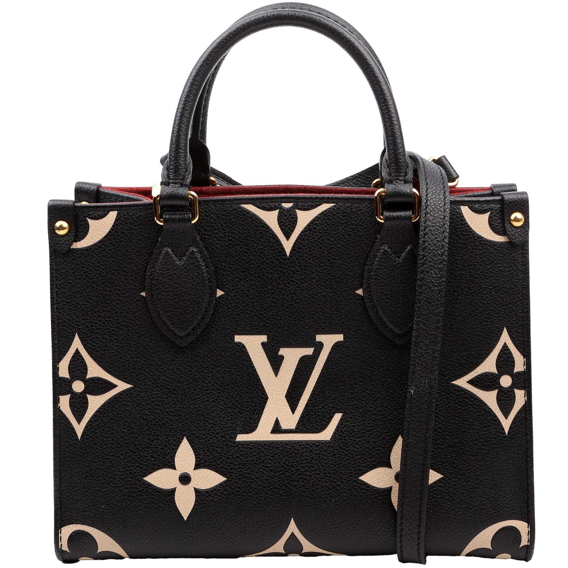 Louis Vuitton ONTHEGO PM Bicolor Cream Empreinte Black Handbag