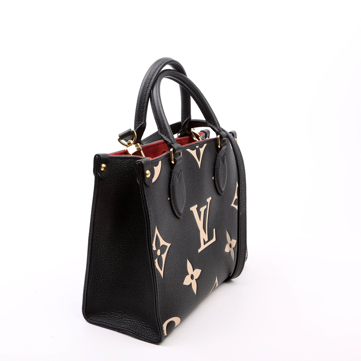 Louis Vuitton ONTHEGO PM Bicolor Cream Empreinte Black Handbag