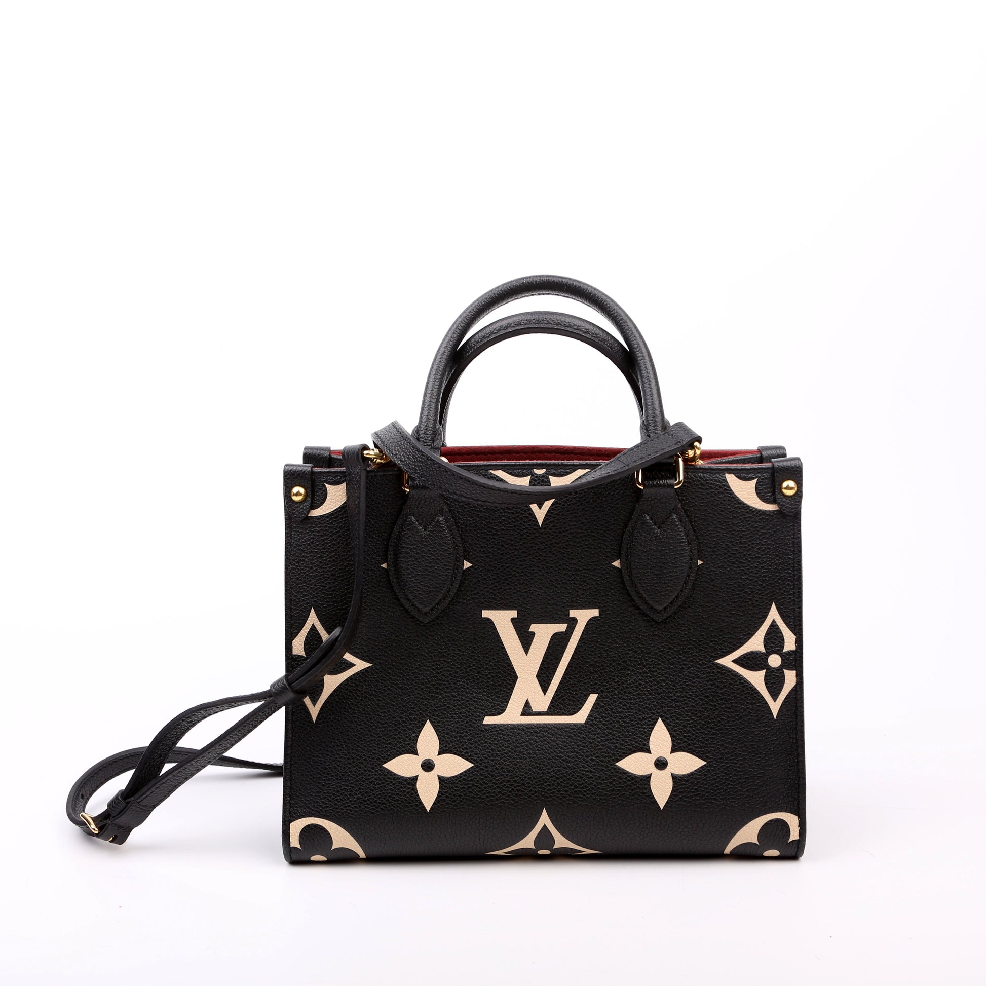 Louis Vuitton ONTHEGO PM Bicolor Cream Empreinte Black Handbag