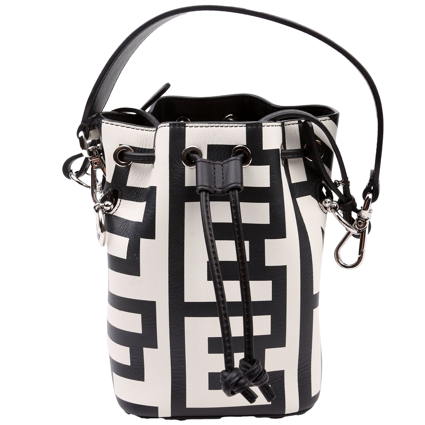 Fendi Marc Jacobs Mon Tresor 8Bs010 Bag Leather Black White Bucket Bag