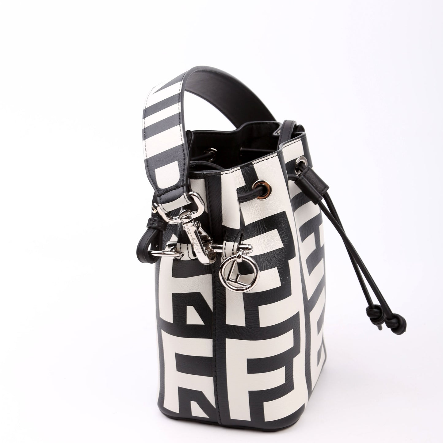 Fendi Marc Jacobs Mon Tresor 8Bs010 Bag Leather Black White Bucket Bag