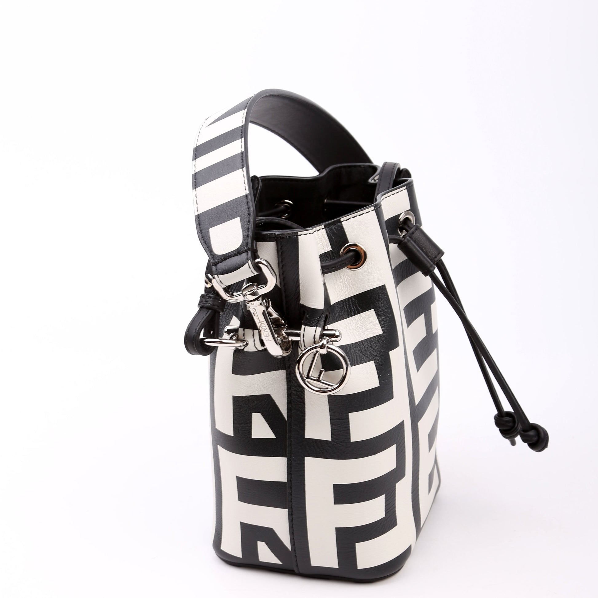 Fendi Marc Jacobs Mon Tresor 8Bs010 Bag Leather Black White Bucket Bag