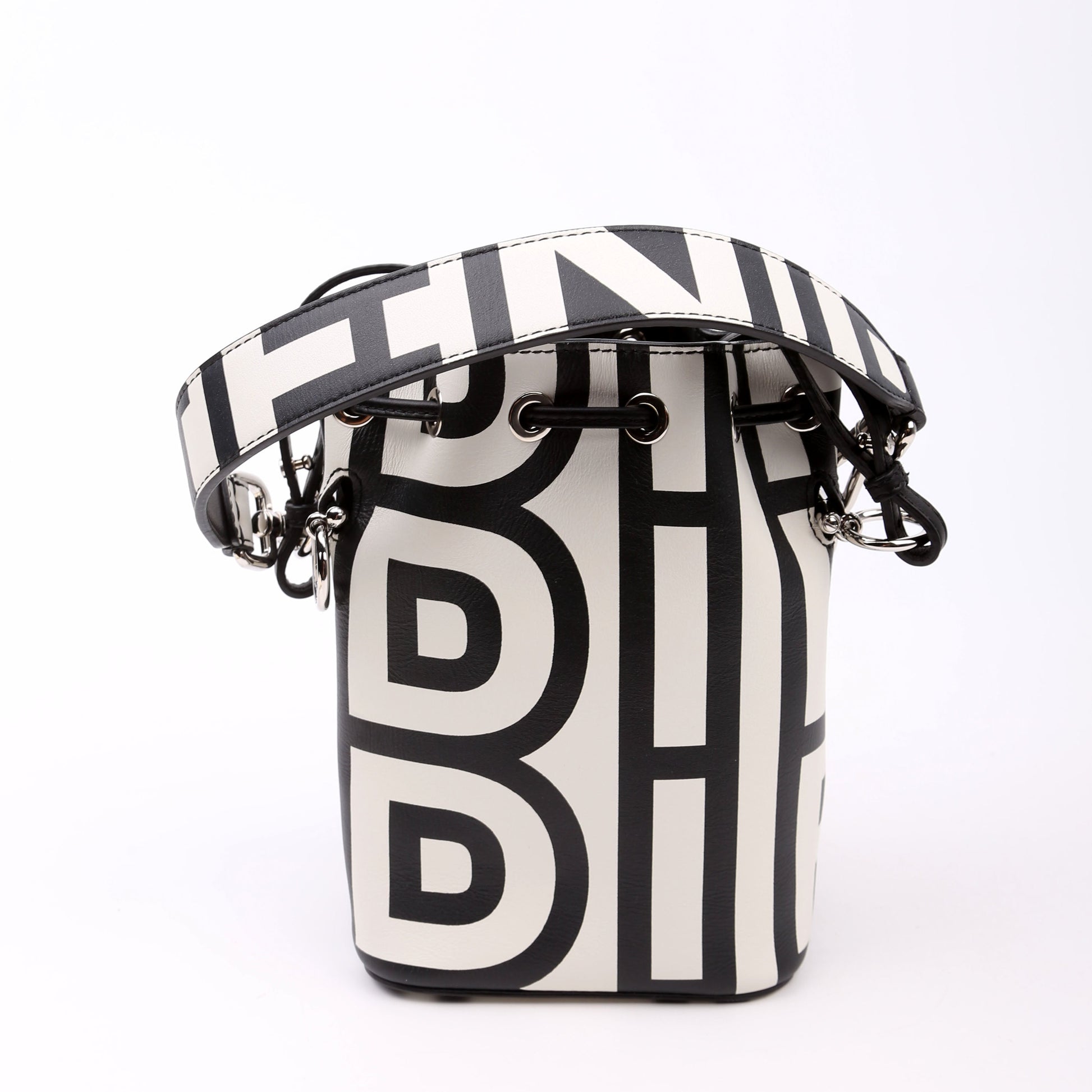 Fendi Marc Jacobs Mon Tresor 8Bs010 Bag Leather Black White Bucket Bag