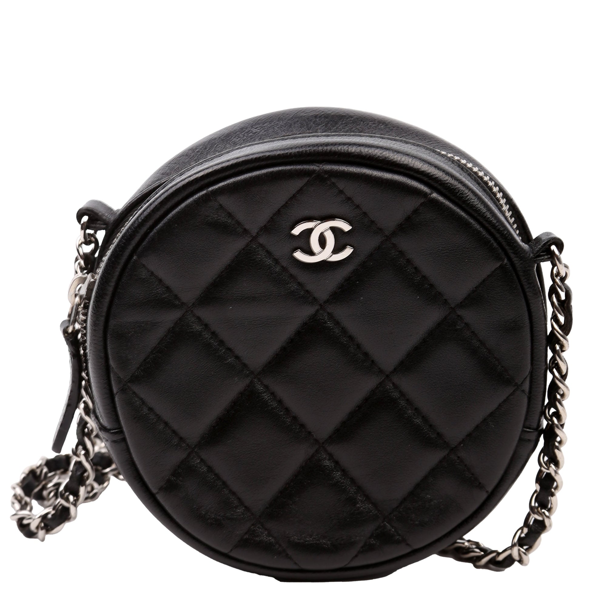 Chanel Classic Round Black Clutch Bag