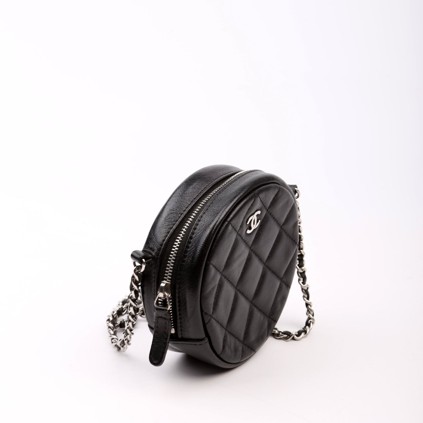 Chanel Classic Round Black Clutch Bag