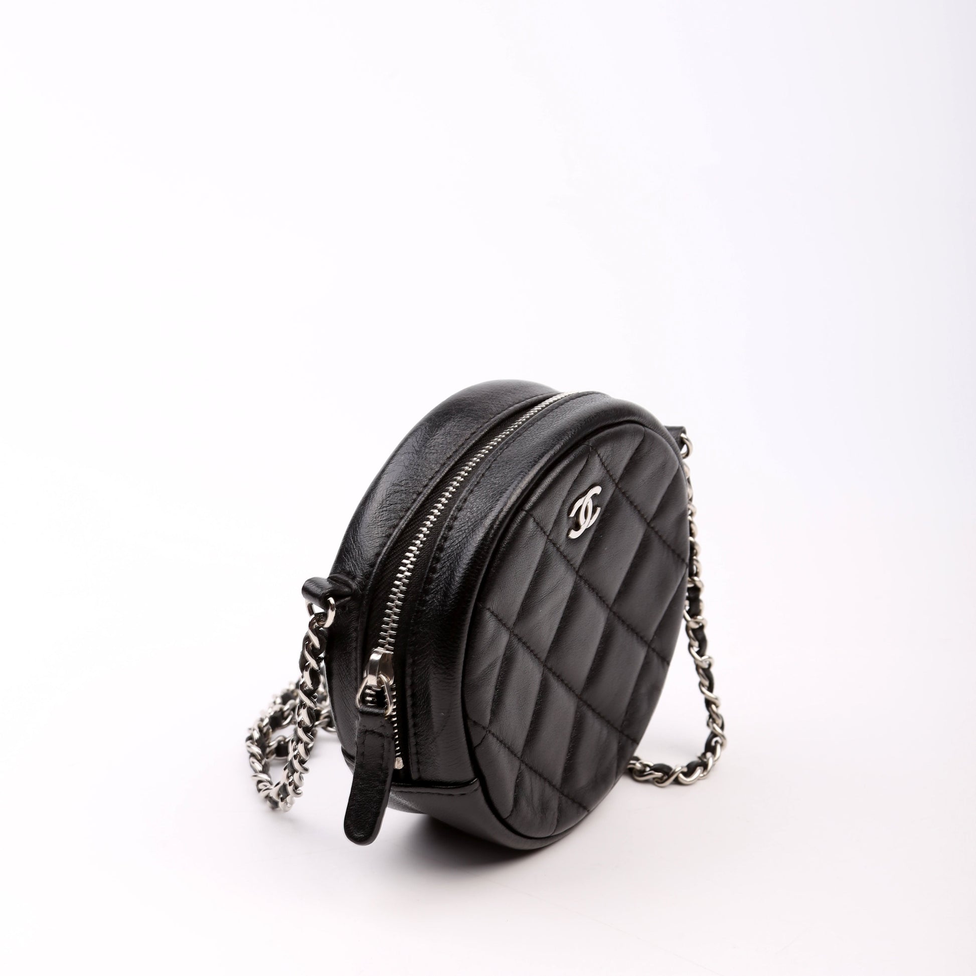 Chanel Classic Round Black Clutch Bag