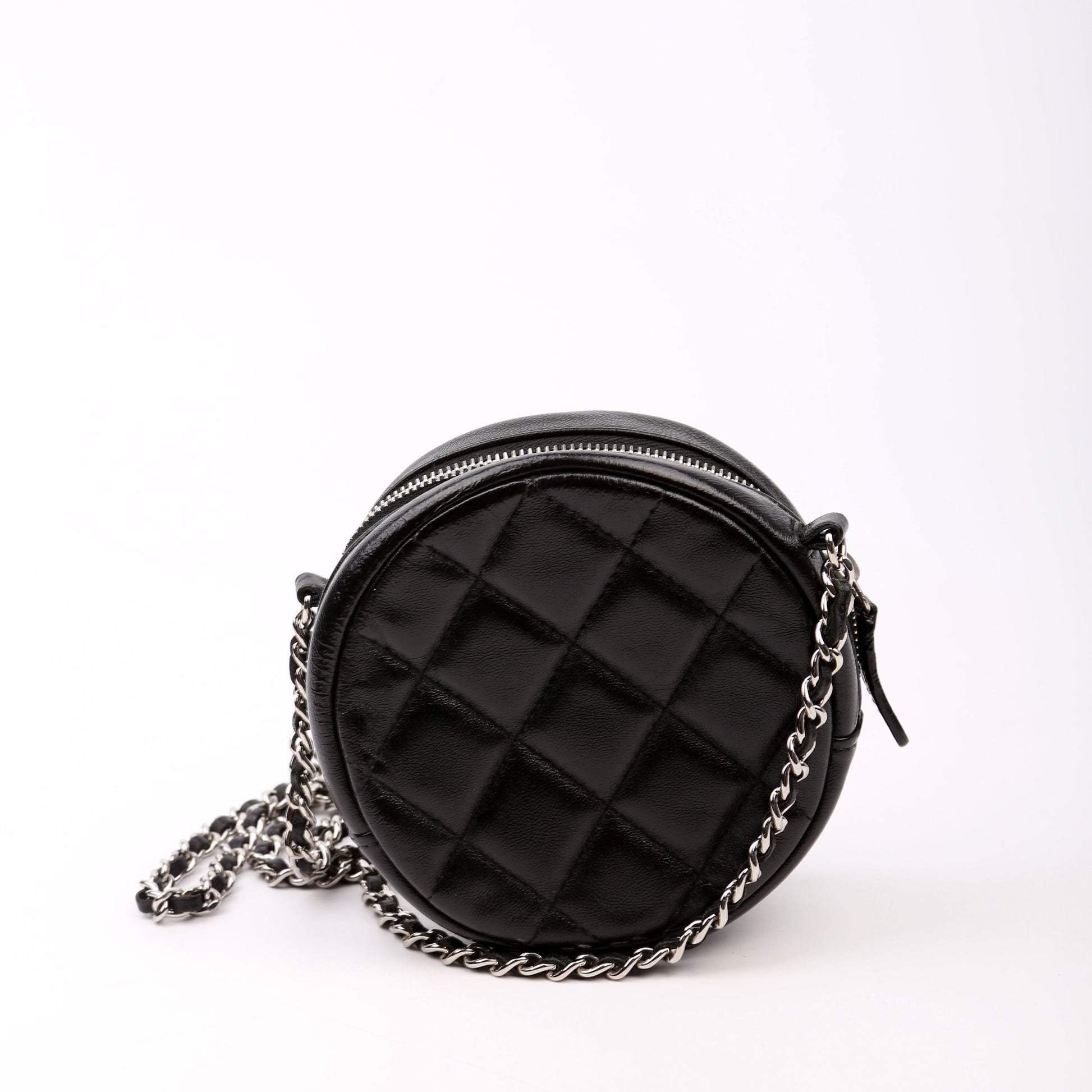 Chanel Classic Round Black Clutch Bag