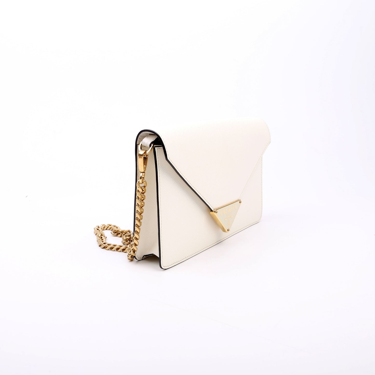 Prada Triangle Envelope Saffiano Bag White Travel Bag