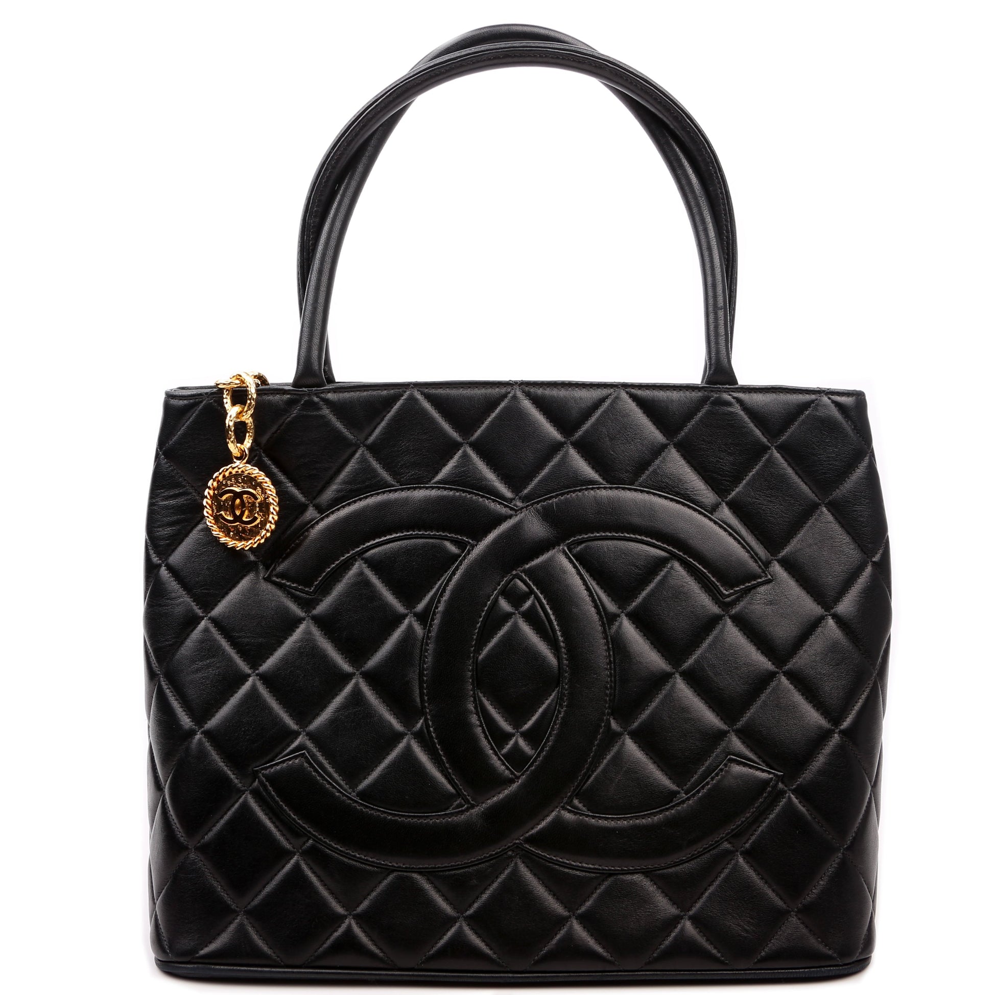 Chanel Medallion Lambskin Black Tote Bag