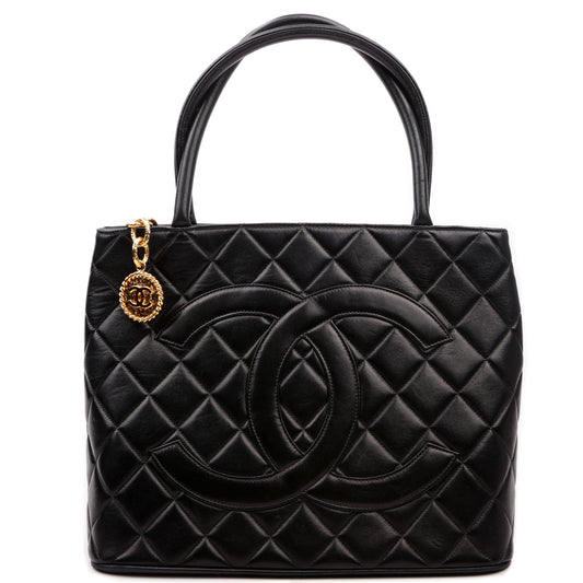 Chanel Medallion Lambskin Black Tote Bag