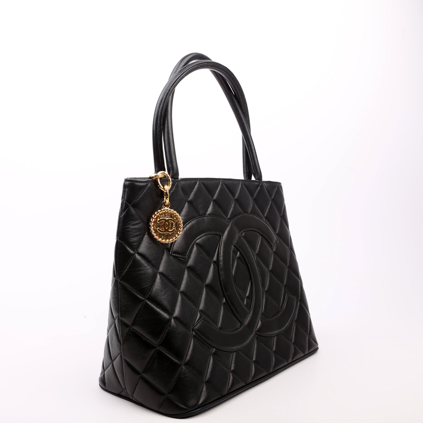 Chanel Medallion Lambskin Black Tote Bag