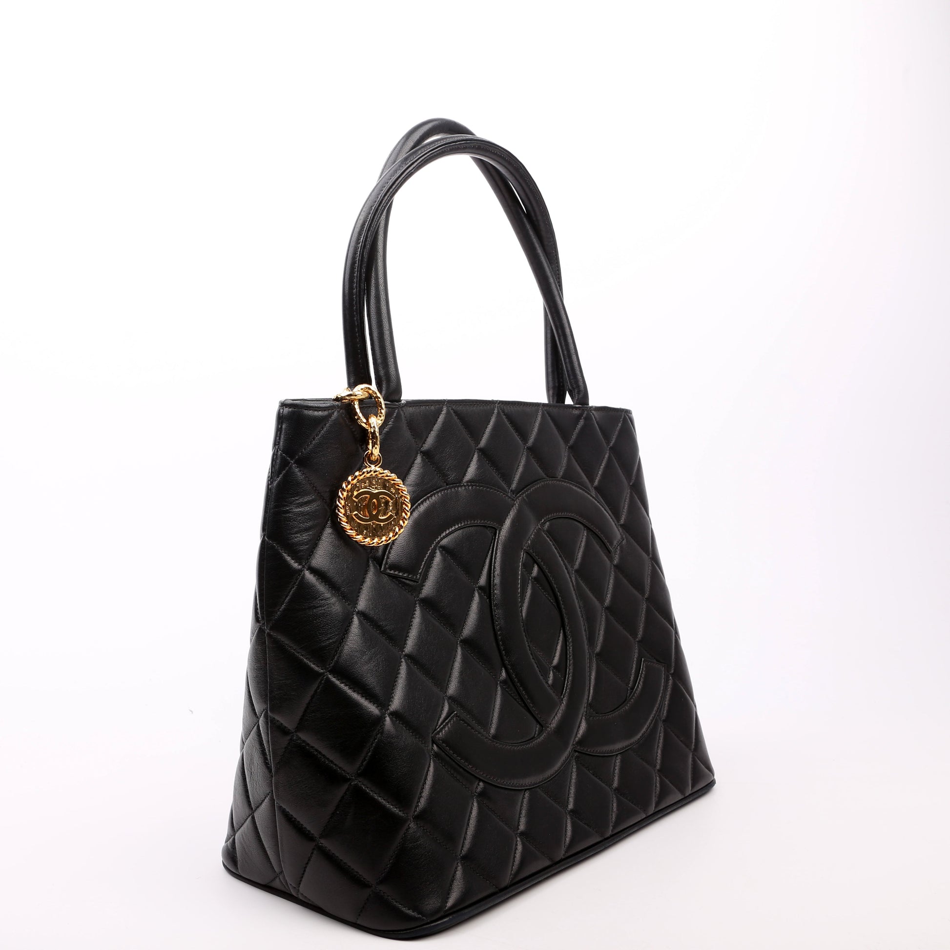 Chanel Medallion Lambskin Black Tote Bag
