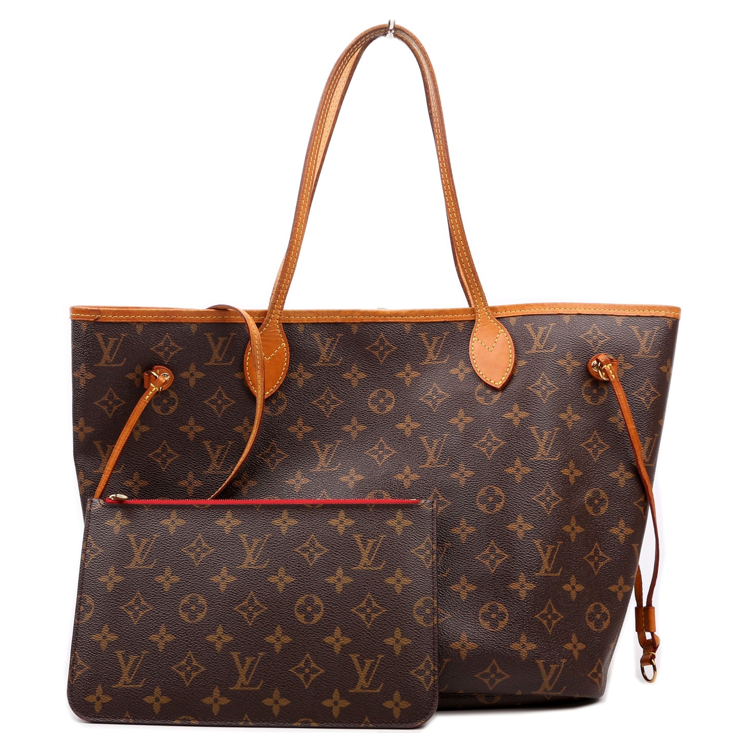 Louis Vuitton Neverfull MM Monogram Red Wallet Case