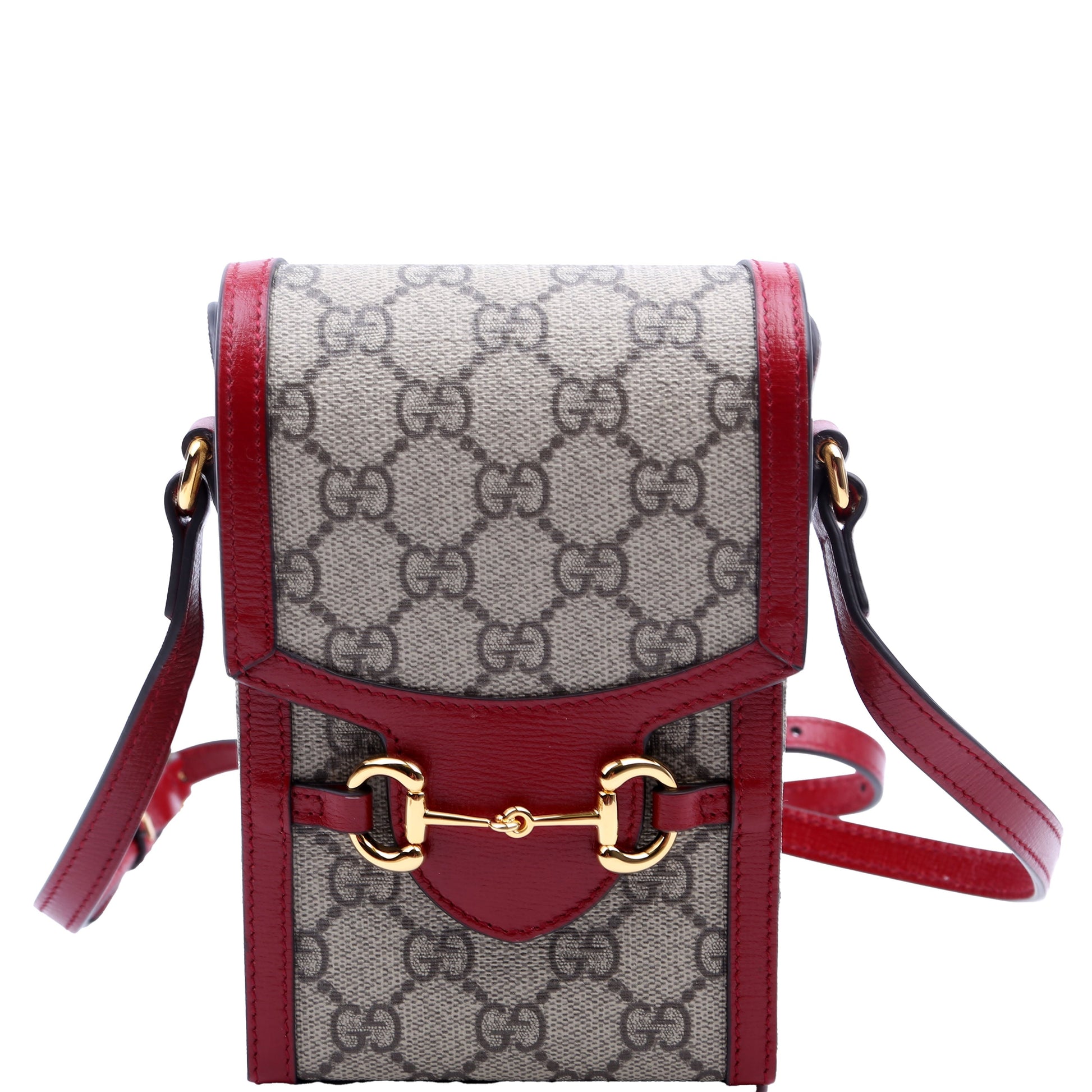 Gucci Horsebit GG Supreme Red Mini Travel Bag