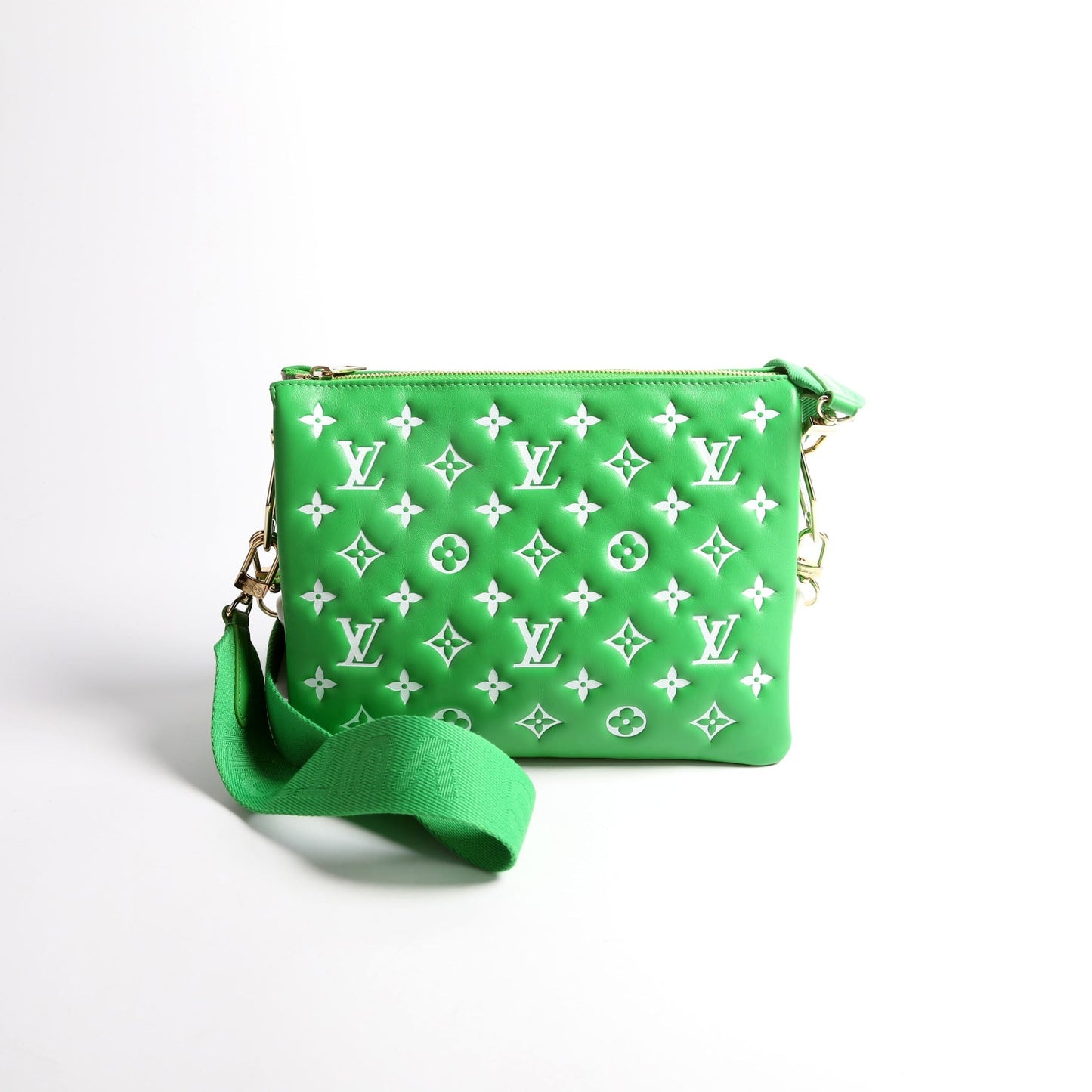 Louis Vuitton Coussin PM Match Monogram Lambskin White Green Handbag