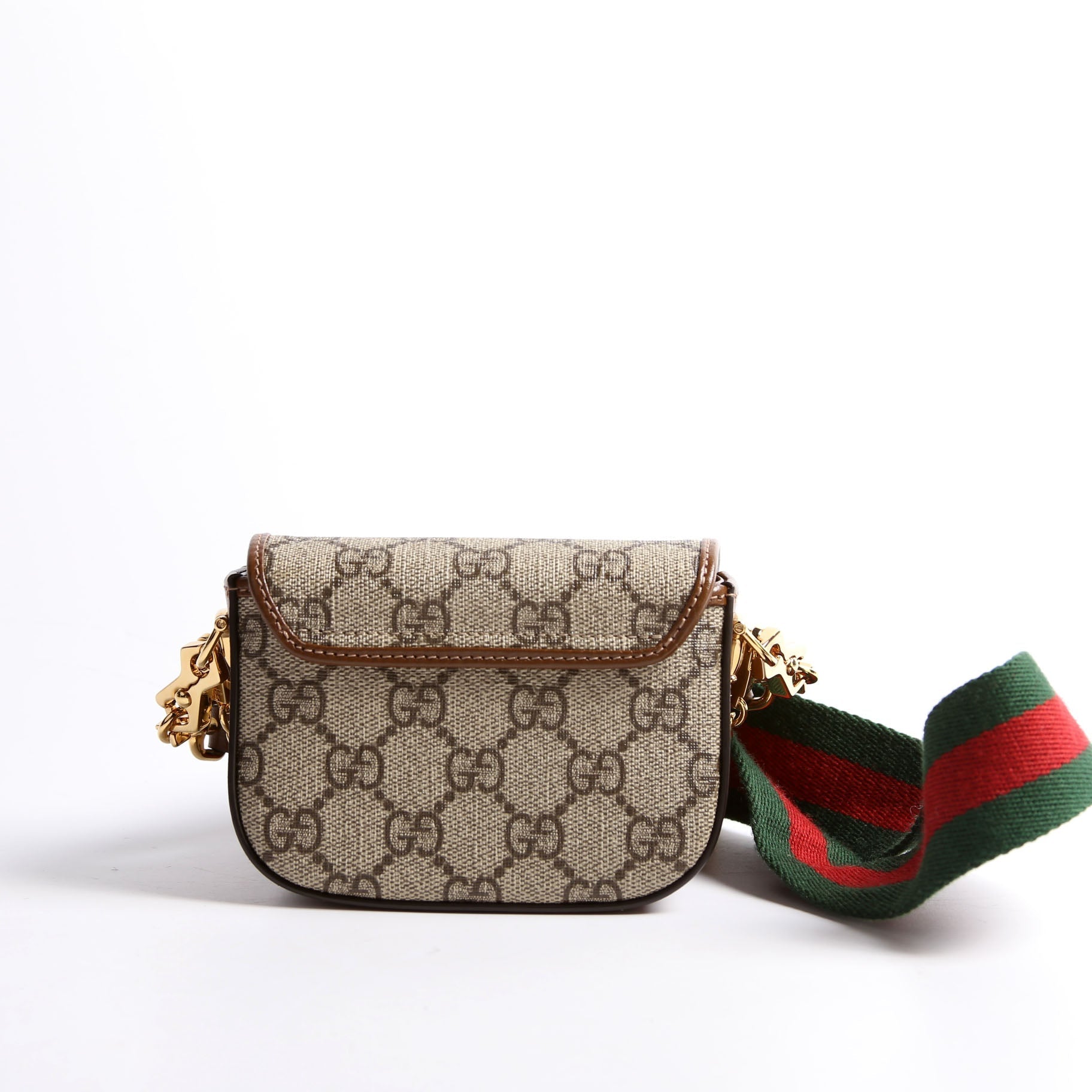 Gucci Horsebit GG Supreme On Strap Brown Wallet Case