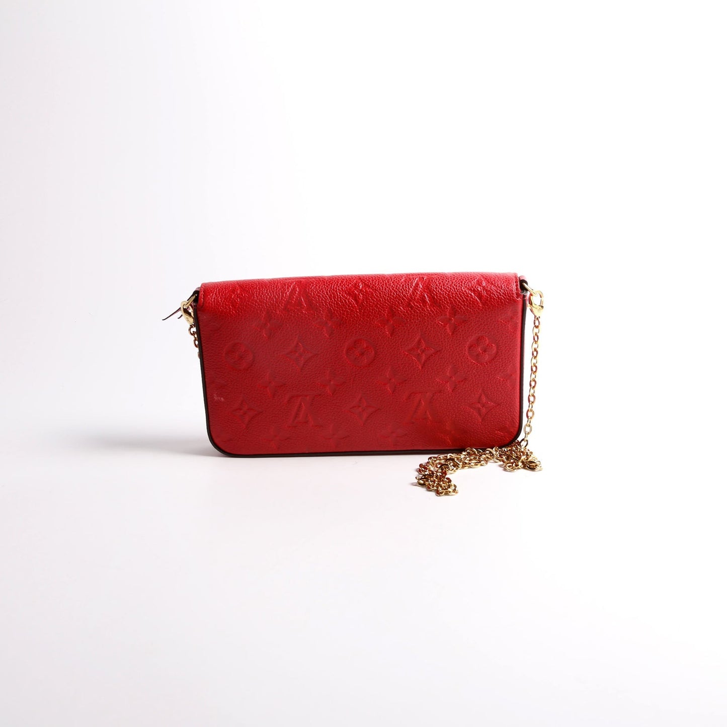 Louis Vuitton Pochette Felicie Empreinte Red Gold Clutch Bag