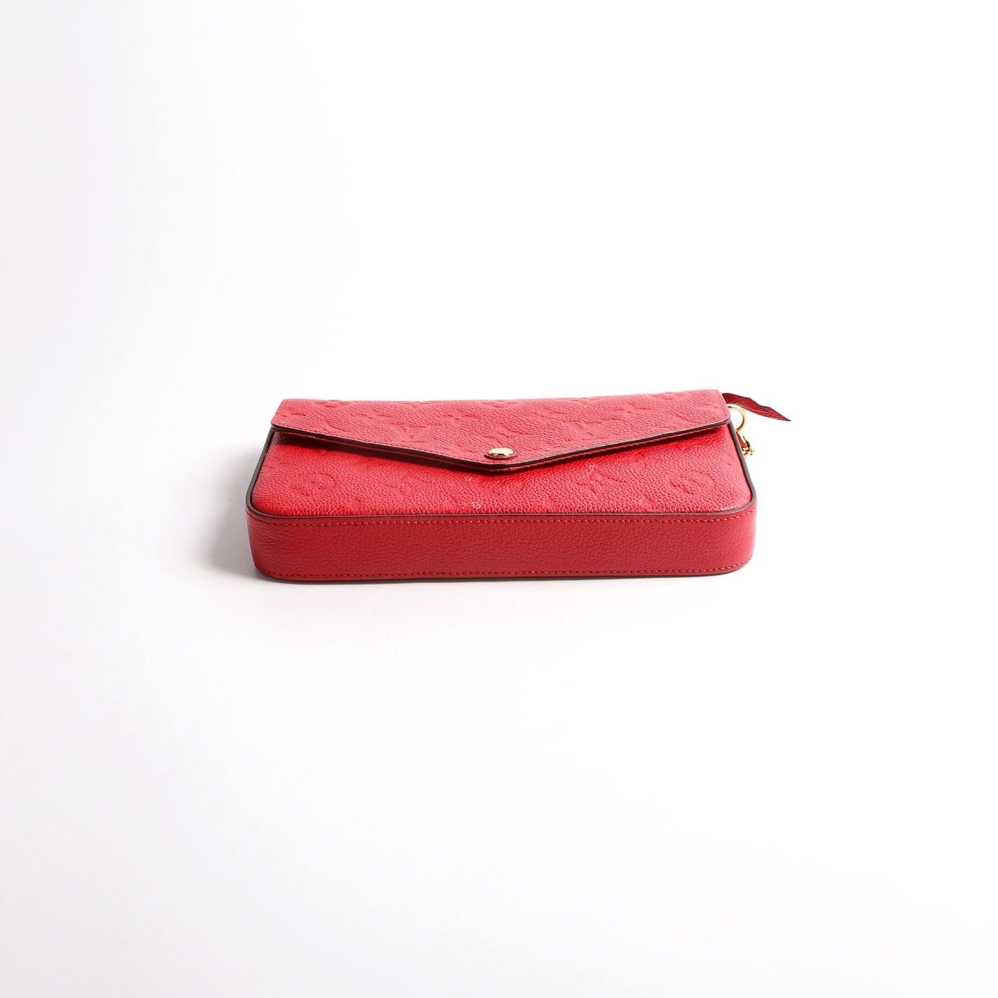 Louis Vuitton Pochette Felicie Empreinte Red Gold Clutch Bag