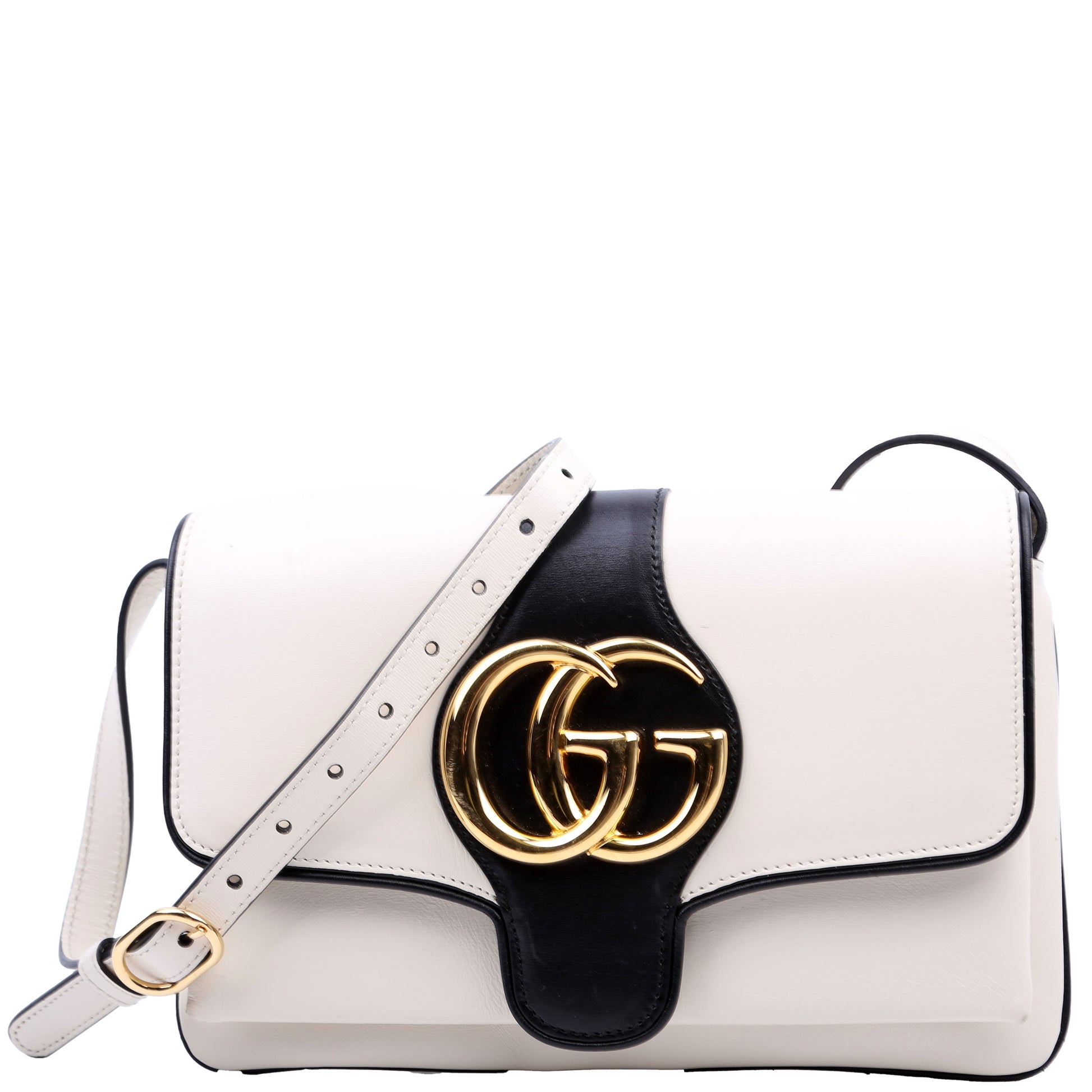 Gucci Arli Flap Calfskin Black White Small Travel Bag