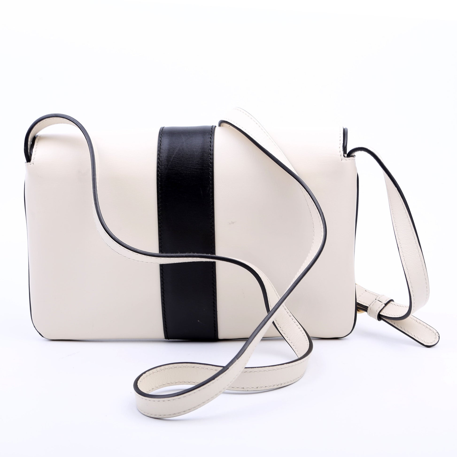 Gucci Arli Flap Calfskin Black White Small Travel Bag
