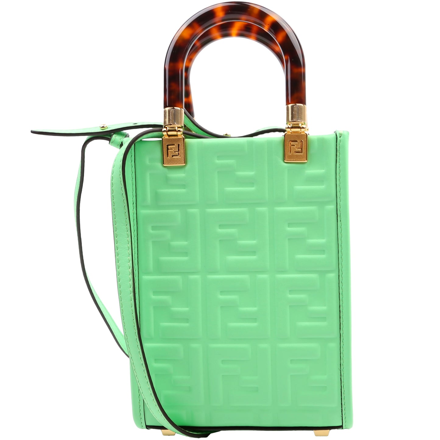 Fendi Sunshine Shopper Bag Green Mini Travel Bag