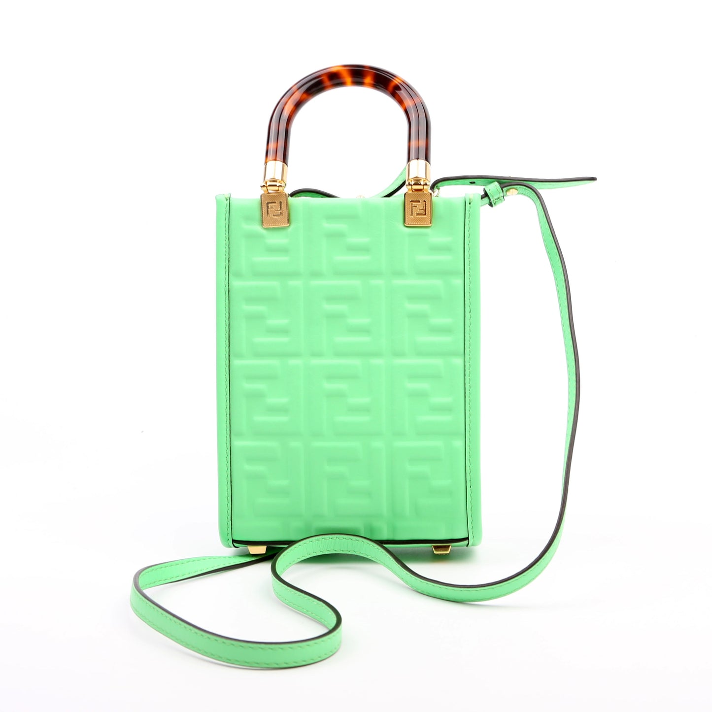 Fendi Sunshine Shopper Bag Green Mini Travel Bag