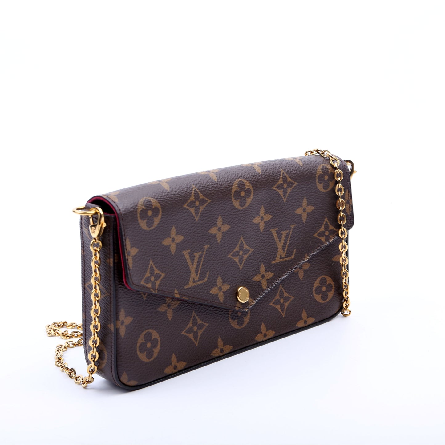 Louis Vuitton Pochette Felicie Berry Monogram Clutch Bag Berry 13