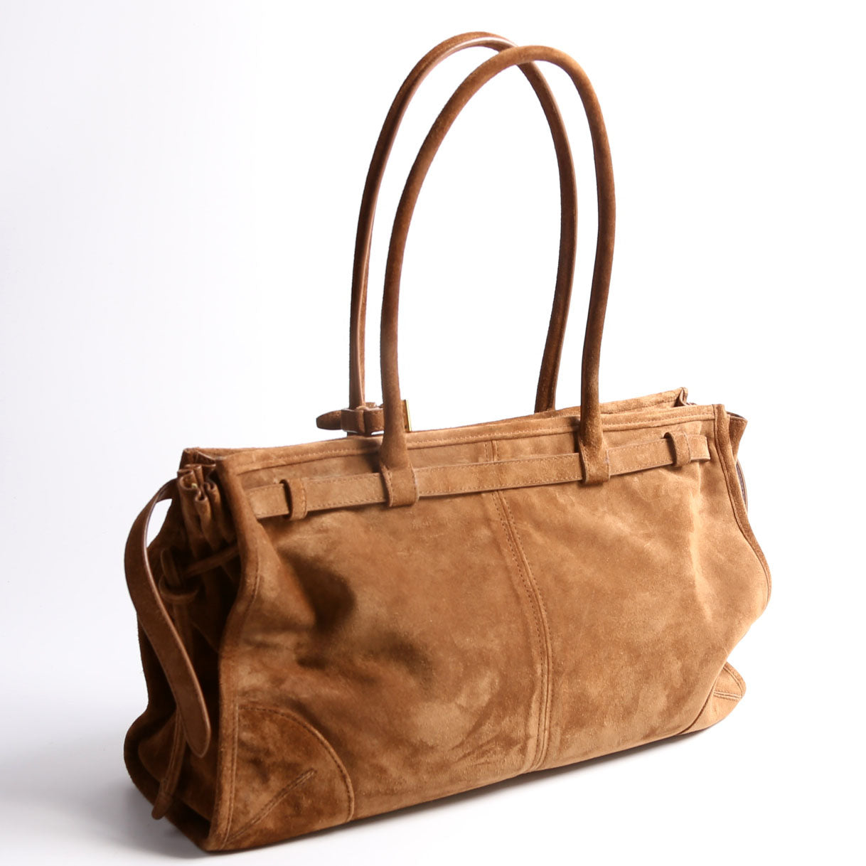 Prada Bonnie Shoulder Bag Suede Brown