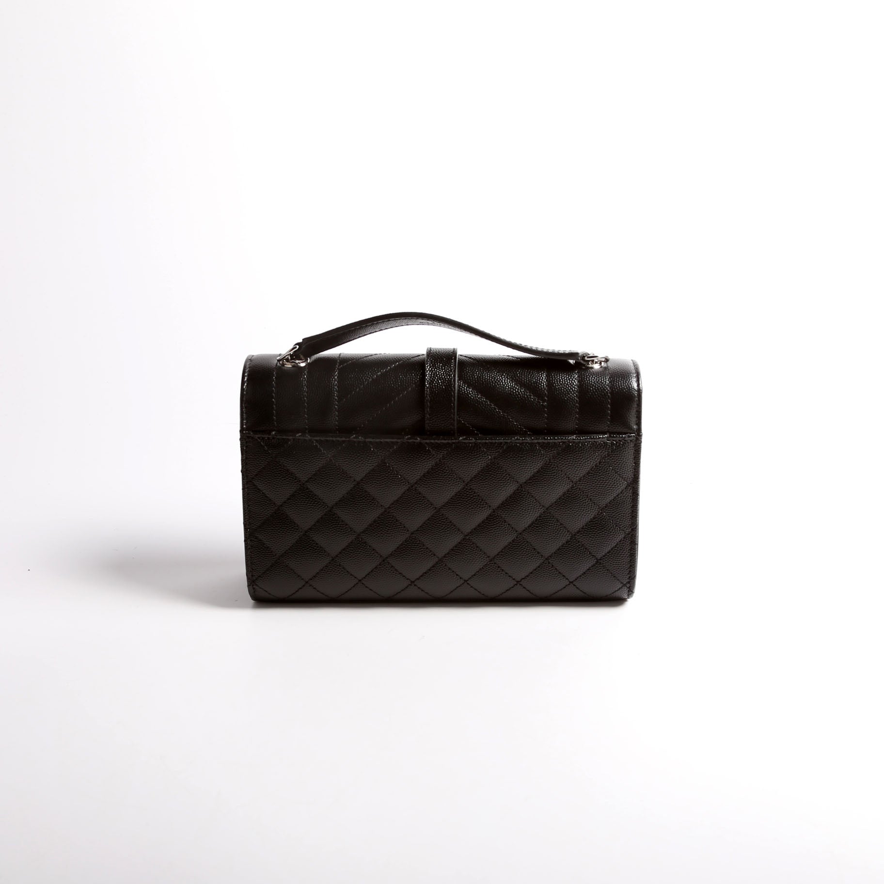 YSL Saint Laurent Envelope Triquilt Bag Black Small Travel Bag