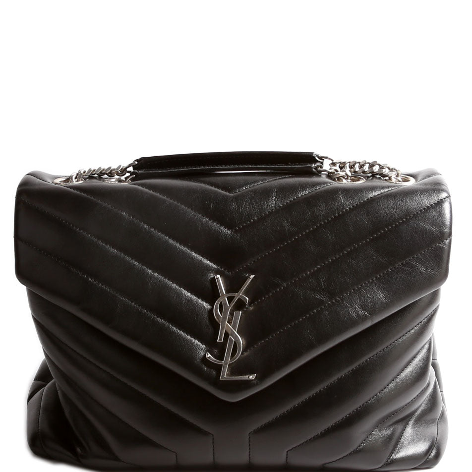 YSL Saint Laurent Loulou Satchel Bag Black Medium