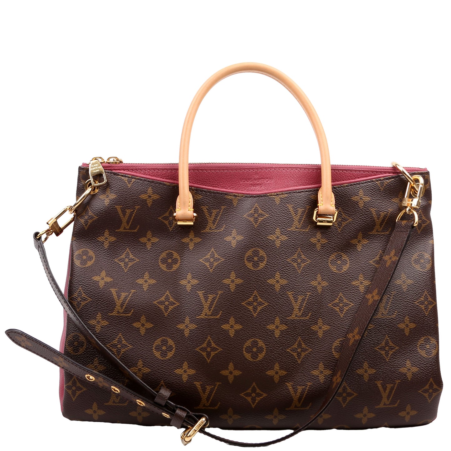 Louis Vuitton Pallas Side Mauve Monogram Leather Tote Bag
