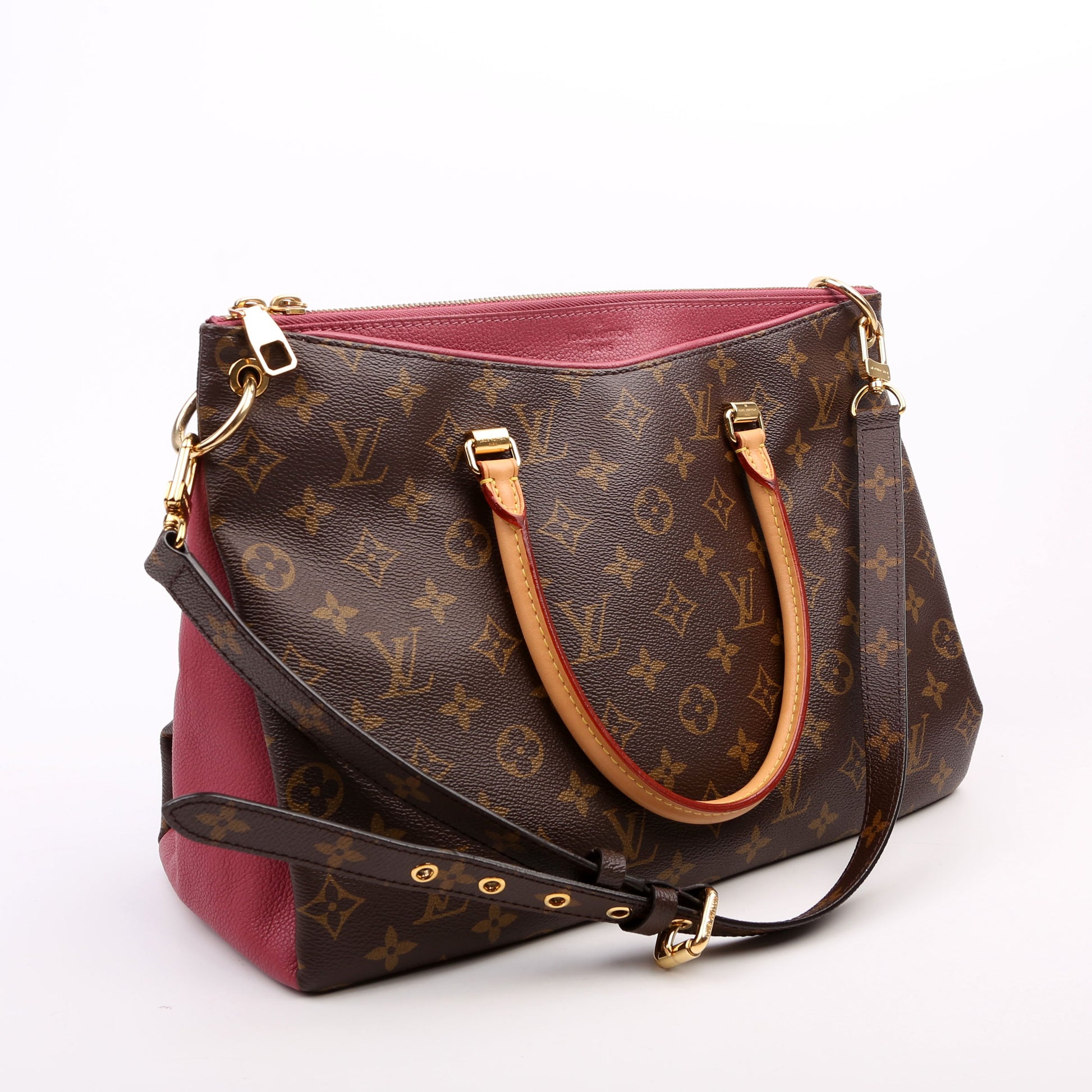 Louis Vuitton Pallas Side Mauve Monogram Leather Tote Bag