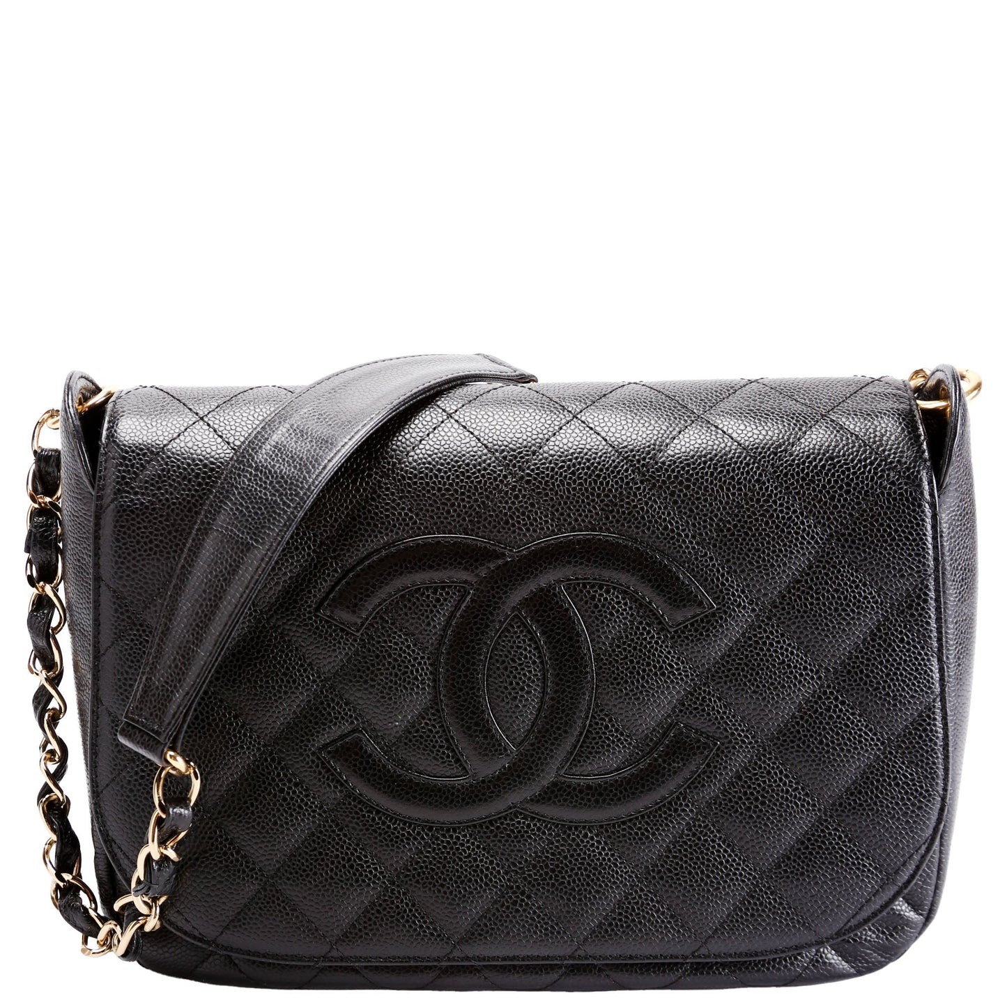 Chanel Timeless CC Flap Quilted Caviar 8M Black Handbag