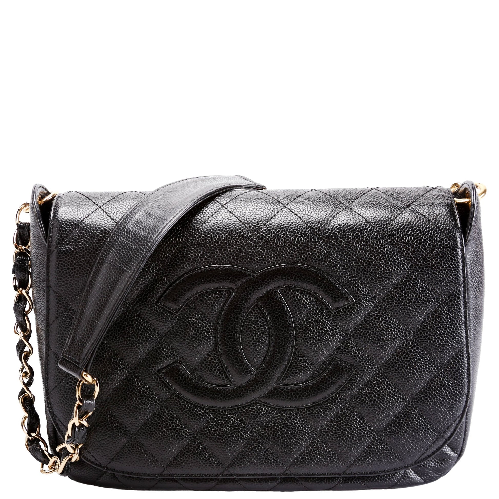 Chanel Timeless CC Flap Quilted Caviar 8M Black Handbag