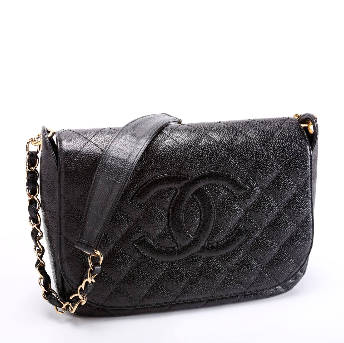 Chanel Timeless CC Flap Quilted Caviar 8M Black Handbag