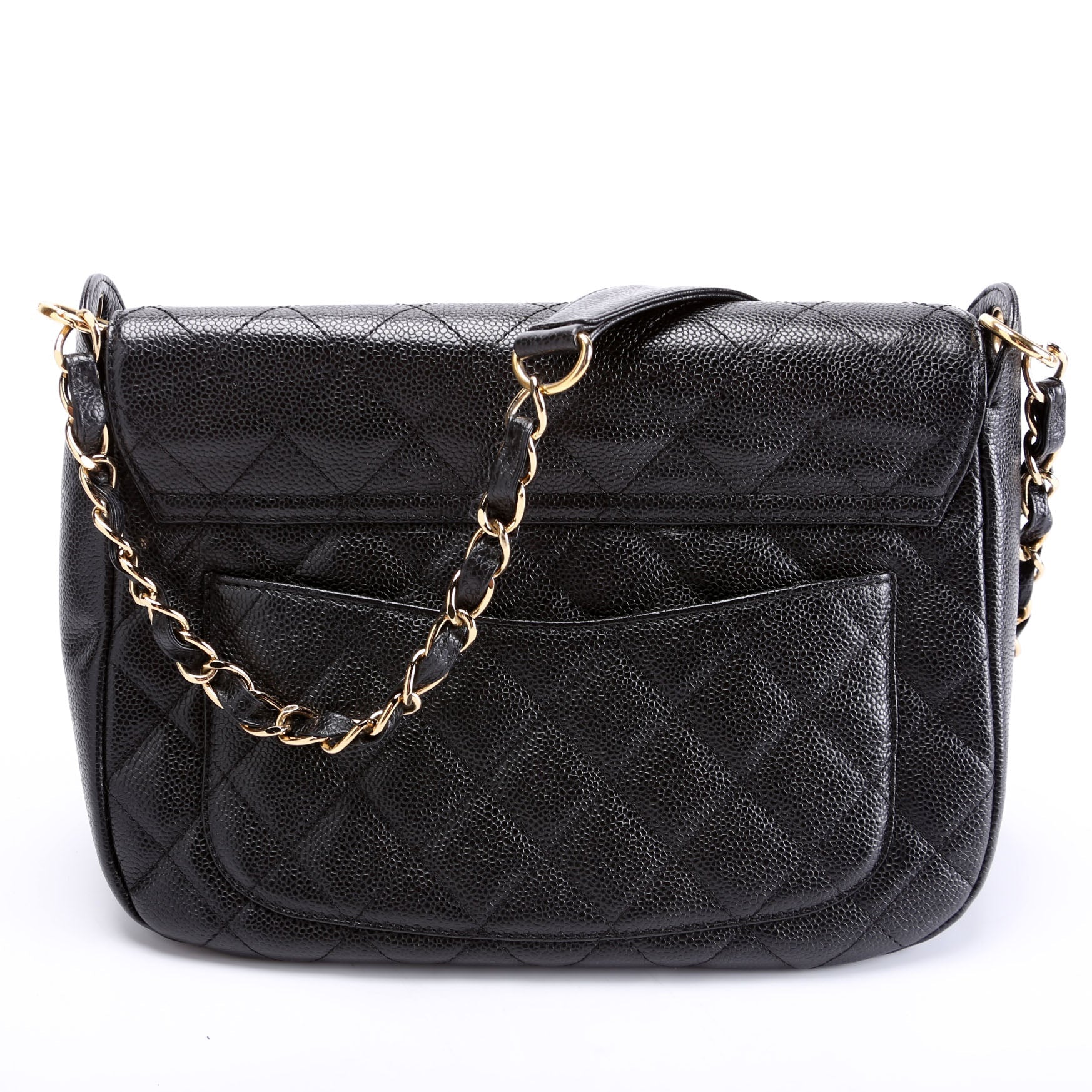 Chanel Timeless CC Flap Quilted Caviar 8M Black Handbag