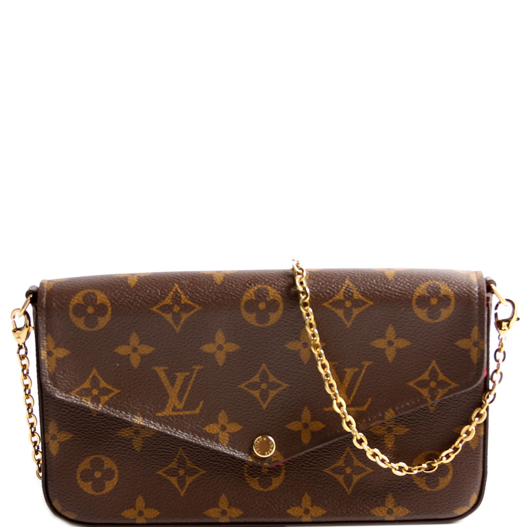 Louis Vuitton Pochette Felicie Berry Monogram Clutch Bag Berry 16