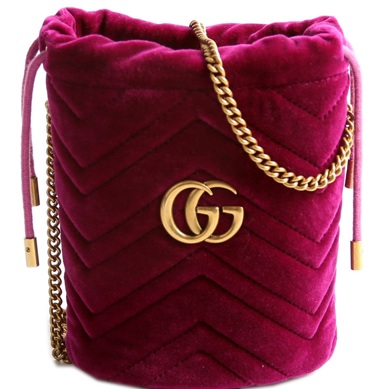 Gucci Velvet Marmont Purple Mini Bucket Bag